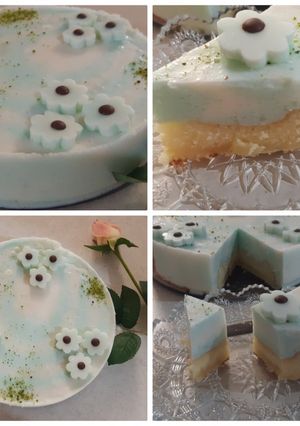 عکسی از دستور چیز کیک بلوبری دورنگ🎂🍰