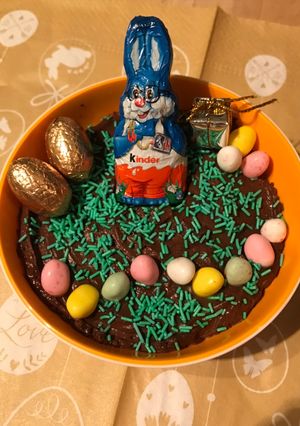 Une photo de Mousse au chocolat décor de Pâques