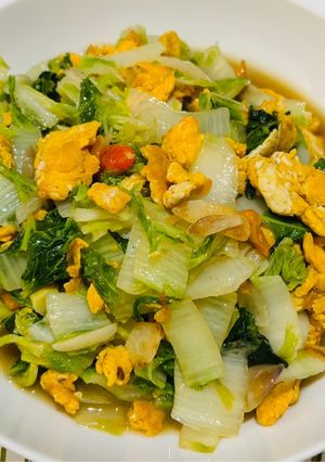 Foto resep Orak arik telur mix sawi putih