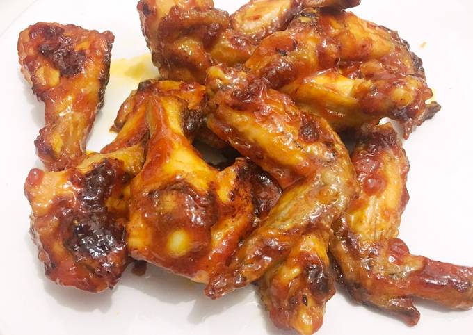 Spicy chicken wings pakai sambal botol