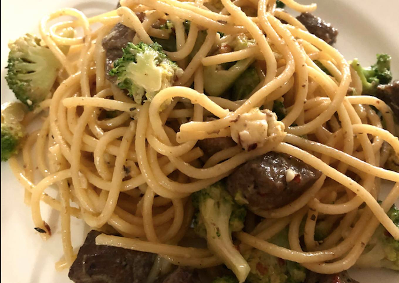 Easy Creamy Spaghetti with Beef and Broccoli #MasakanRumahan
