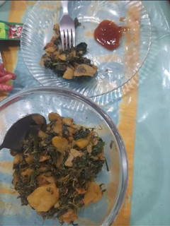 A picture of Aloo methi.
