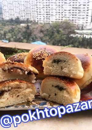 عکسی از دستور نان پنبه ای مغز دار