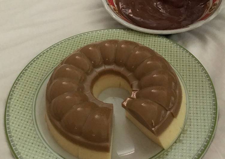 Vanilla Coffee Pudding with Chocolate Vla