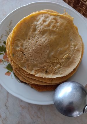 Vöröslencsés palacsinta recept fotója