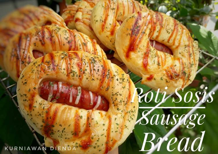 Roti Sosis||Sausage Bread metode Sponge & Dough