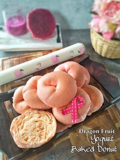 Foto resep Dragon fruit yogurt baked donut