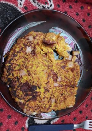 Una foto de Tortilla de zanahoria con huevo