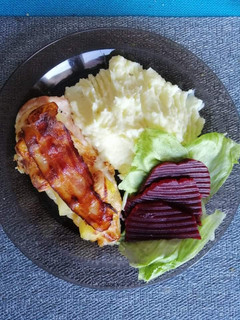 Ananászos csirkemell, tejszínes krumplipürével recept fotója