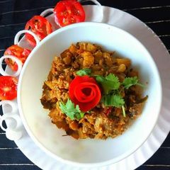 A picture of Chhatu Besara / Mushrooms in mustard & poppy seeds Curry.
