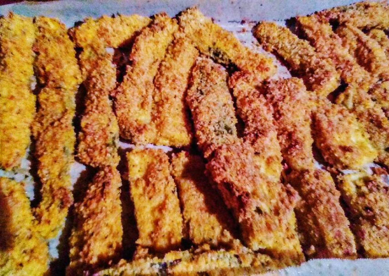 Baked potatoes in the oven, crispy zucchini