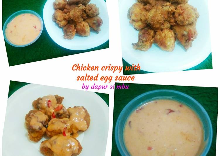 Bagaimana Membuat Chicken crispy with salted egg sauce, Lezat Sekali