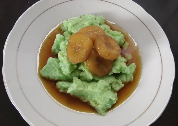 Bubur Sumsum Pandan Saus Gula merah Pisang