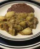 Carnitas de cerdo con papas
