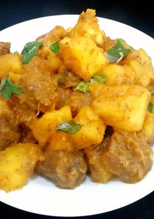 A picture of Kappa Erachi biryani (Tapioca beef biryani).