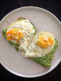 Avocado toast with eggs