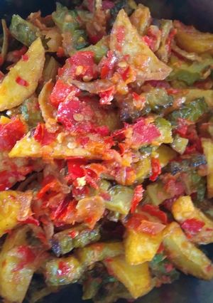 Foto resep Balado pare kentang dan teri