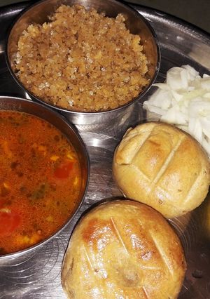 A picture of Dal Baati Churma.