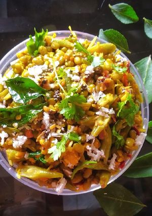 A picture of Green moong & beans poriyal/sabzi.