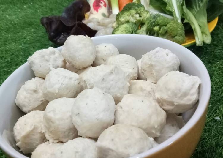 Baso ayam mudah tanpa pengenyal