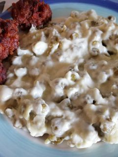 Zöldborsófőzelék fasírttal recept fotója