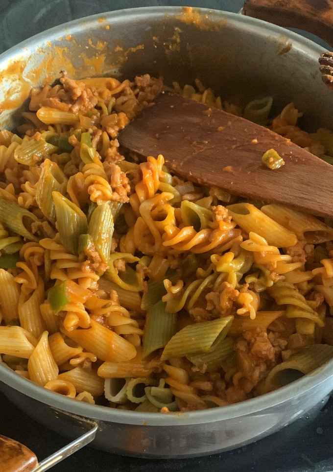 Una foto de Espirales vegetales con carne picada