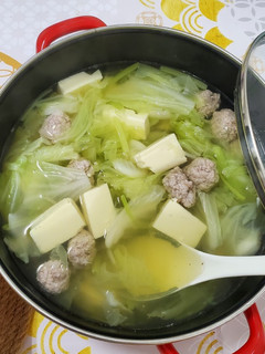 青菜豆腐丸子湯 的食譜成品照片
