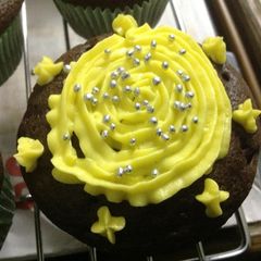 Chocolate Lemon Cupcakes with Lemon Butter cream A picture of Chocolate Lemon Cupcakes with Lemon Butter cream.