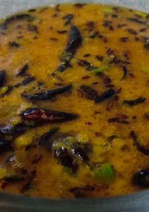 A picture of Masoor Dal with Tempered Spices.