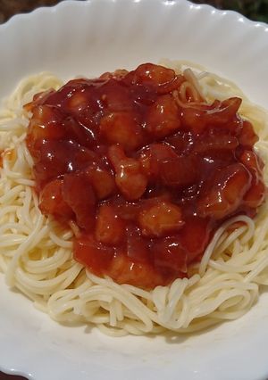Hình của món Mì Spaghetti Sốt Tôm Pad Thai.