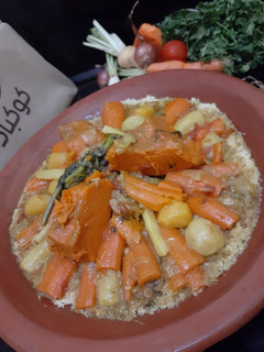 A picture of Moroccan Couscous with Pumpkin.