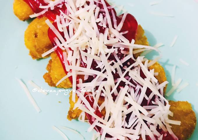 Standar Resep mudah memasak Pisang Goreng Krispy Strwbery Saus dijamin gurih