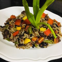 A picture of Melange of rice and lentils (Khichadi).