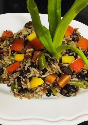 A picture of Melange of rice and lentils (Khichadi).