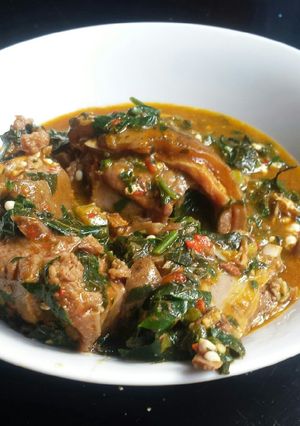 A picture of Ogbono with okro soup.