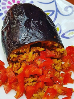 Una foto de Berenjena con arroz