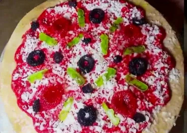 How to Prepare Quick Pizza theme cake (mix flavor)