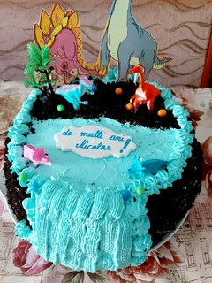 A picture of Moist chocolate cake with whipped cream frosting.