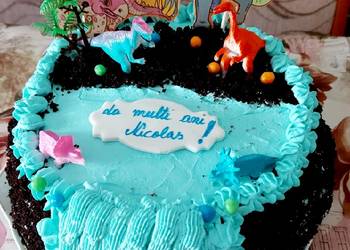 Unique Cuisine Moist chocolate cake with whipped cream frosting Savory Delicious