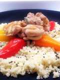 Cous cous con straccetti di pollo e mini peperoni