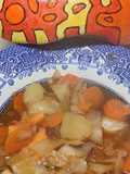 Col con batata, patatas y zanahorias