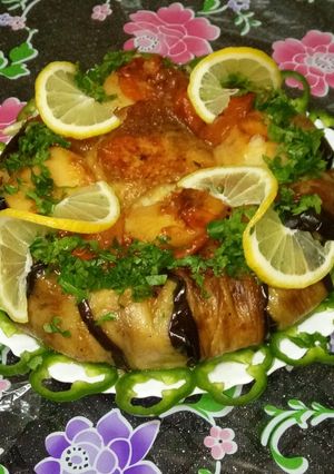 صورة لوصفة مقلوبة باذنجان