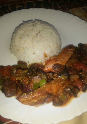 A picture of Eggplant Caponata with Grilled Chicken #AuthorMarathon.