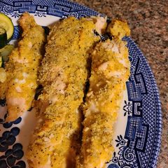 A picture of Mojos "Catnip" special Panko crusted chicky strips.