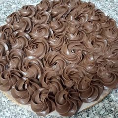 Smooth silky chocolate fudge frosting A picture of Smooth silky chocolate fudge frosting.