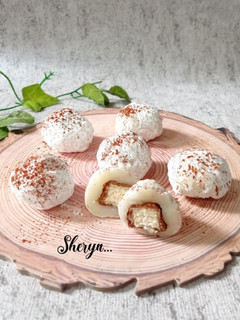 Foto resep Mochi Isi Wafer Caramel (Tanpa Tepung ketan)