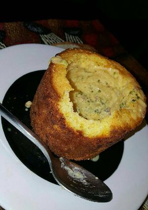 A picture of Cheese and broccoli bowl.