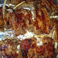 A picture of Oven grilled sweet and sour pork chops.