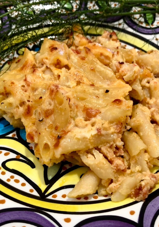 Una foto de Macarrones a la crema con chorizo