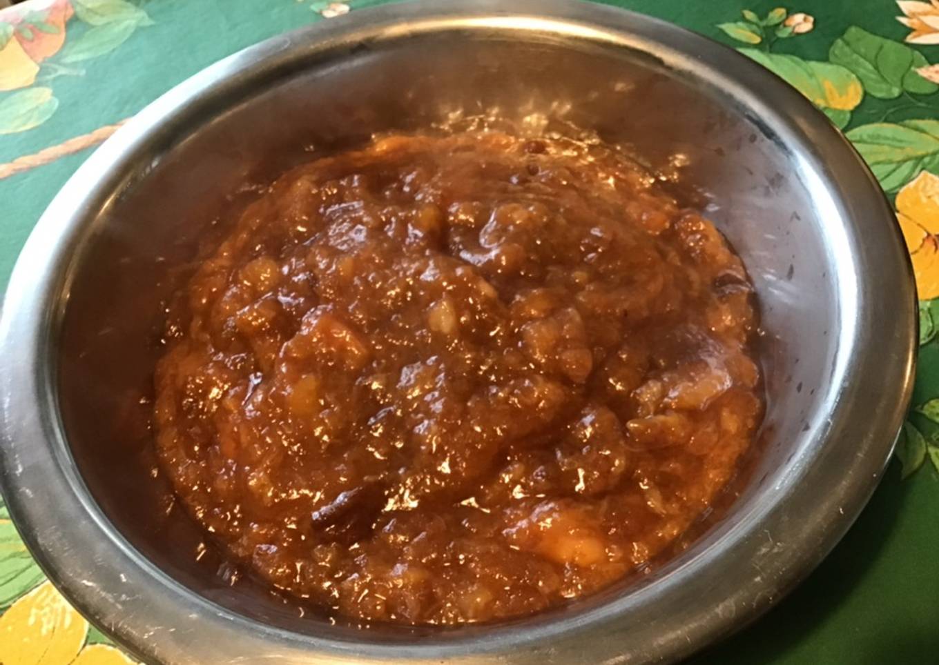 Compote de pommes et prunes à la cassonade